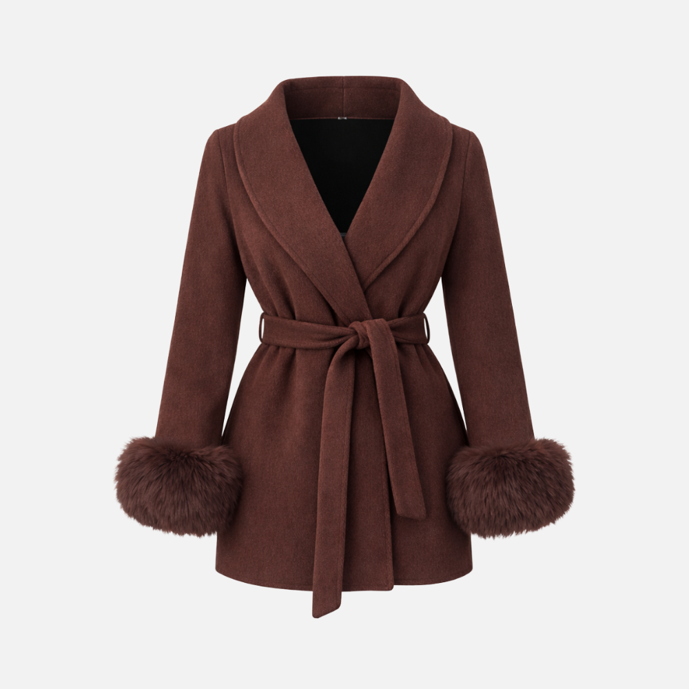 Maison Solène Belted Fur Coat