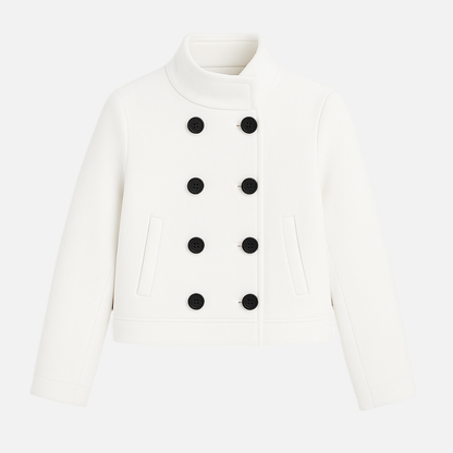 Snow Contrast Pea Coat