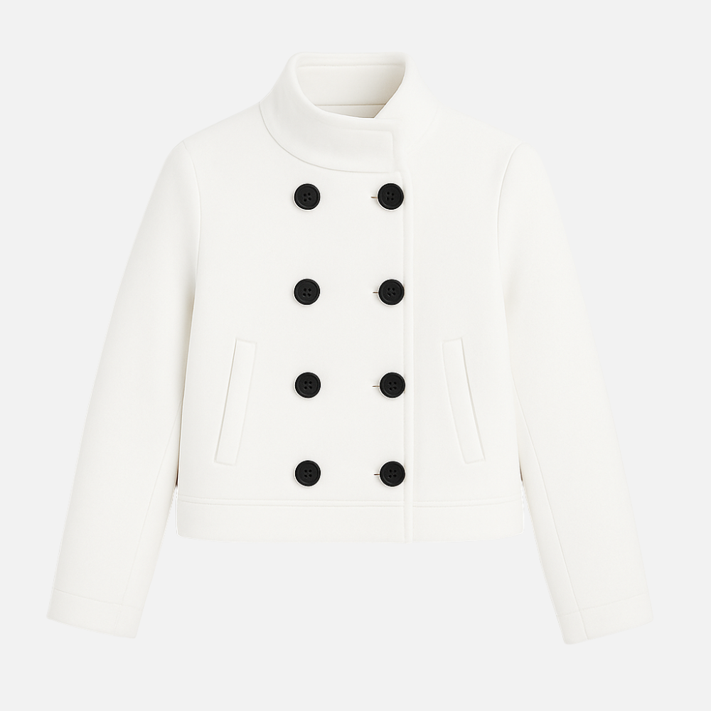 Snow Contrast Pea Coat