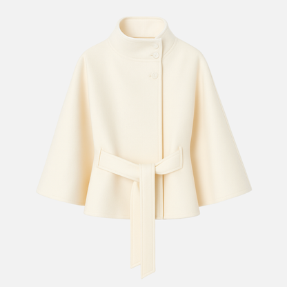 Noir Belted Cape Coat